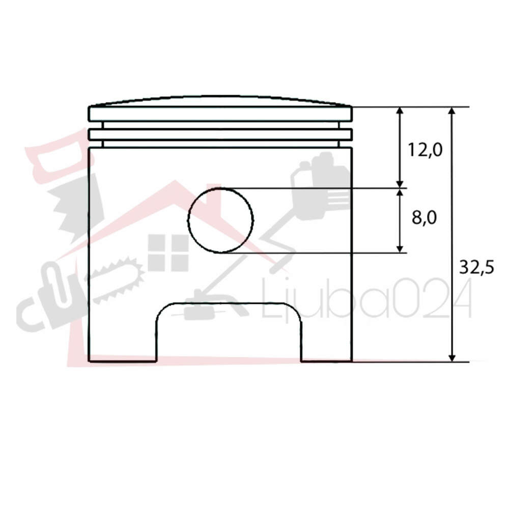 Piston alpina 360 370 390 410 diameter 39 mm pin 8 mm brumar