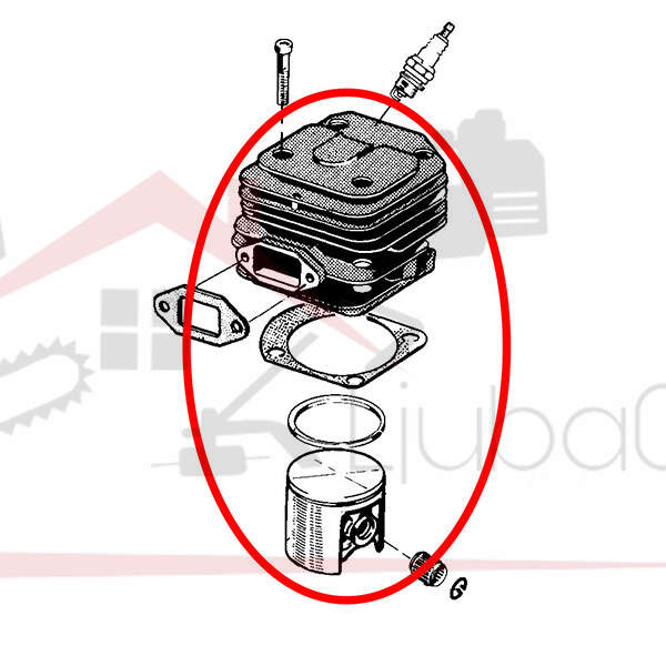 Cylinder with piston h 268 fi 50 mm meteor