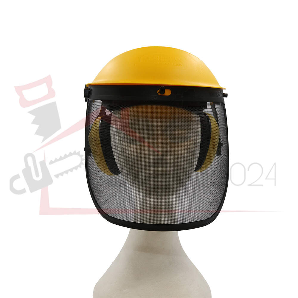 Adjustable mesh visor and ear protectors - professional model