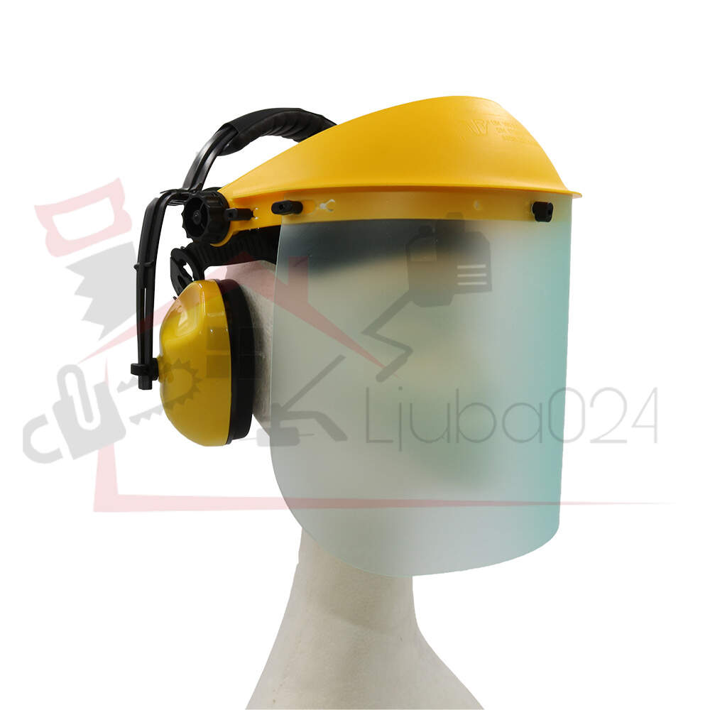 Adjustable plastic visor with ear protectors - professional model