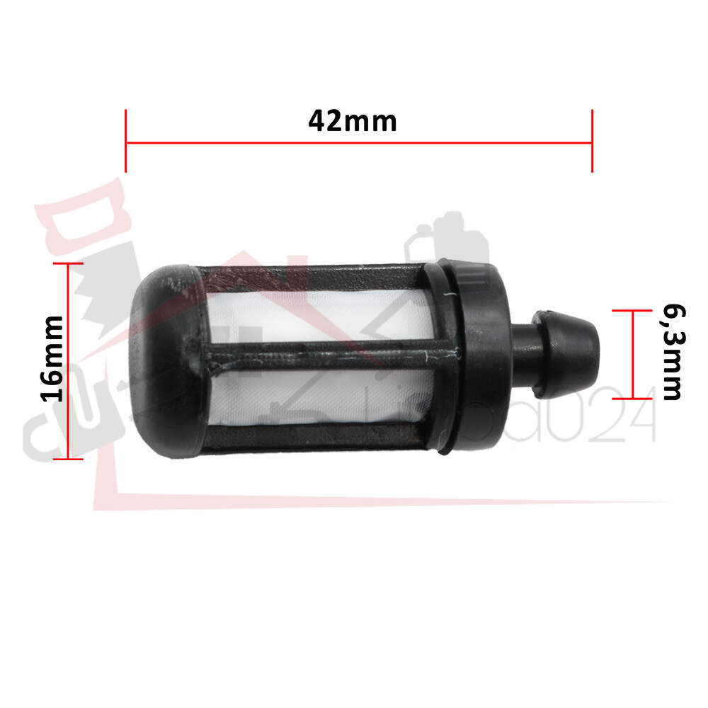 Fuel filter s 6,3 mm black narrow china