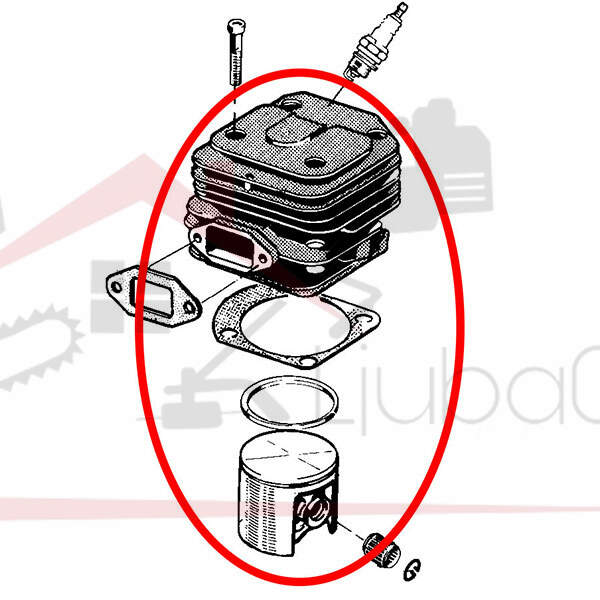 Cylinder with piston h 268 fi 50 mm mtb