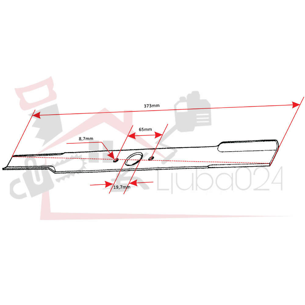 Lawnmower blade l 380 mm dia. 19,7 mm alko klasik 38e